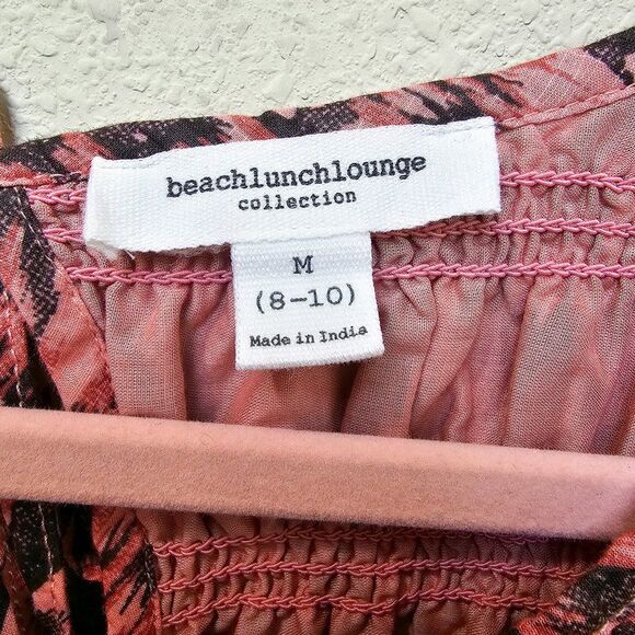 Beach Lunch Lounge Abstract Bohemian Print Tiered Maxi Sundress Size 8/10 - Picture 3 of 10